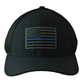 Thin Blue Line Flag FlexFit Airmesh Support Law Enforcement / Police Ripstop Tactical Hat by Rapid Dominance